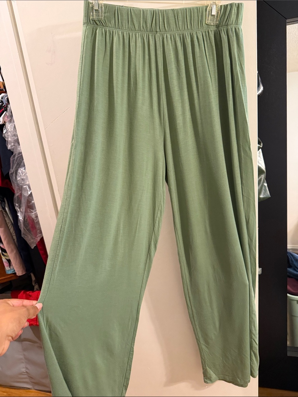 Women's Wide Leg Lounge Pants - Sage Green